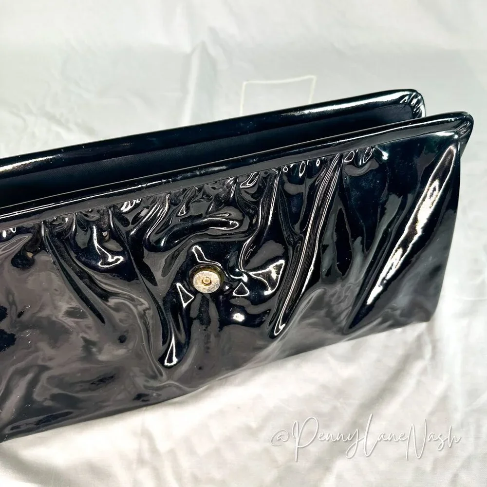 Vintage Ande Patent Leather Handbag Clutch Purse - Picture 7 of 9